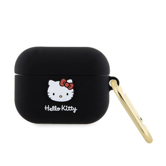 Hello Kitty silikoninis 3D dėklas su kačiuko galva – dėklas, skirtas „AirPods Pro“ (juodas)