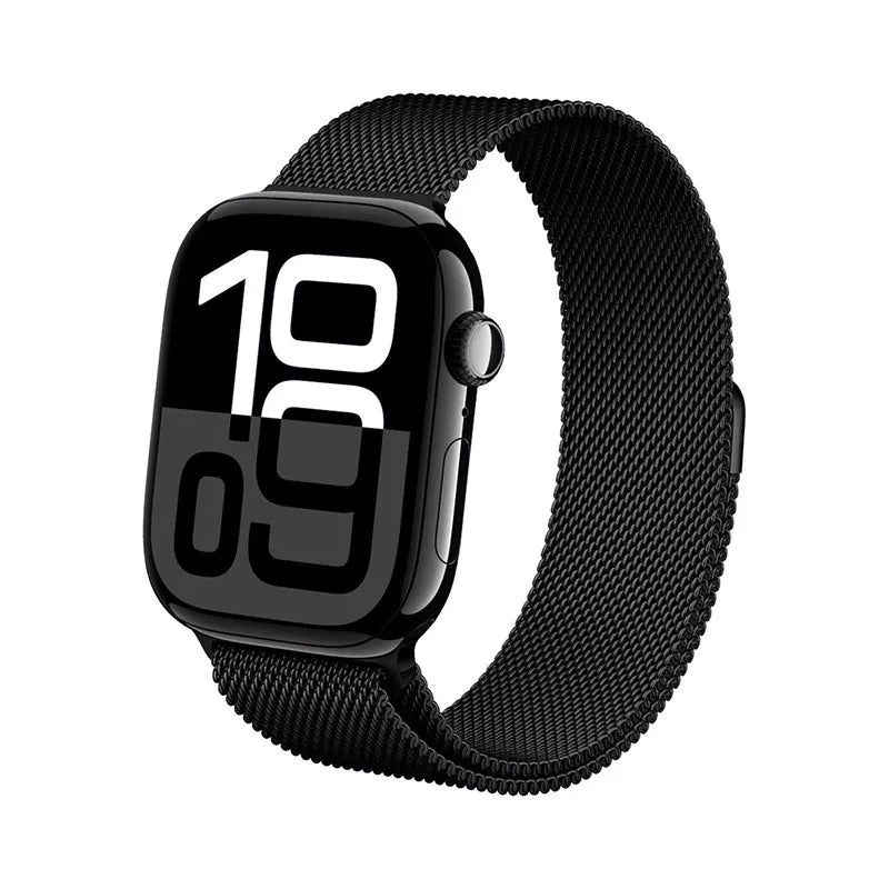 "Crong Milano Steel" - Nerūdijančio plieno dirželis "Apple Watch" 44/45/46/49 mm (juodas)