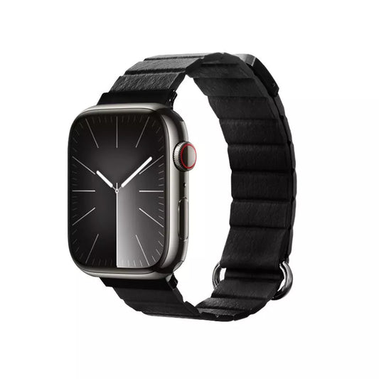 Crong Eclipse – Odinis magnetinis dirželis, skirtas Apple Watch 44/45/46/49 mm (juoda)