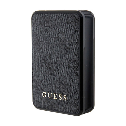 Guess 4G odinė metalo logotipo baterija – išorinė baterija 10000 mAh 18W (juoda)