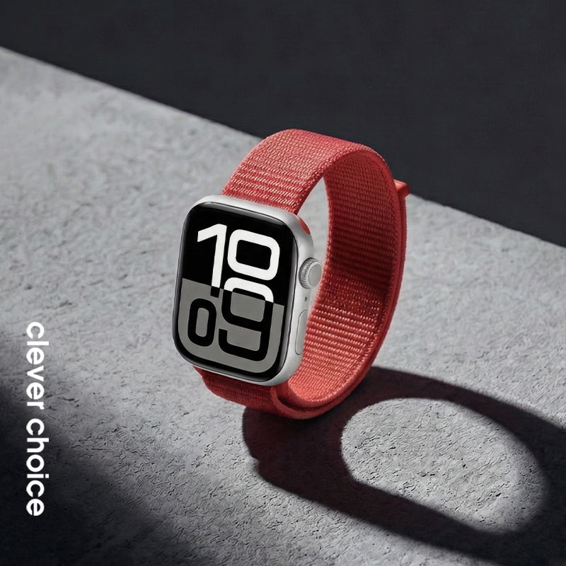 Crong Nailono sportinė apyrankė, skirta Apple Watch 38/40/41/42 mm (Red Fusion)