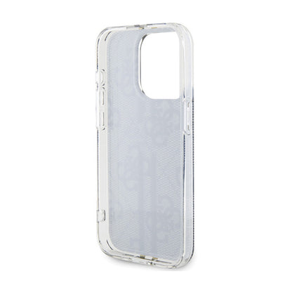 Guess IML 4G Gold Stripe – dėklas iPhone 15 Pro (juodas)