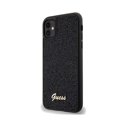 Guess Disco Metal Script – iPhone 11 dėklas (juodas)