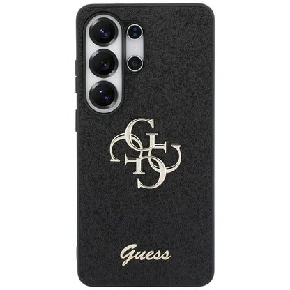 Guess Fixed Glitter Big 4G Metal Logo dėklas - Samsung Galaxy S26 Ultra (Juodas)