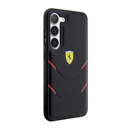 Ferrari Hot Stamp Lines – dėklas, skirtas Samsung Galaxy S23+ (juodas)