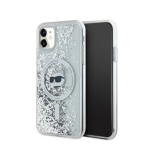 Karl Lagerfeld Liquid Glitter Choupette Head MagSafe – iPhone 11 dėklas (skaidrus)