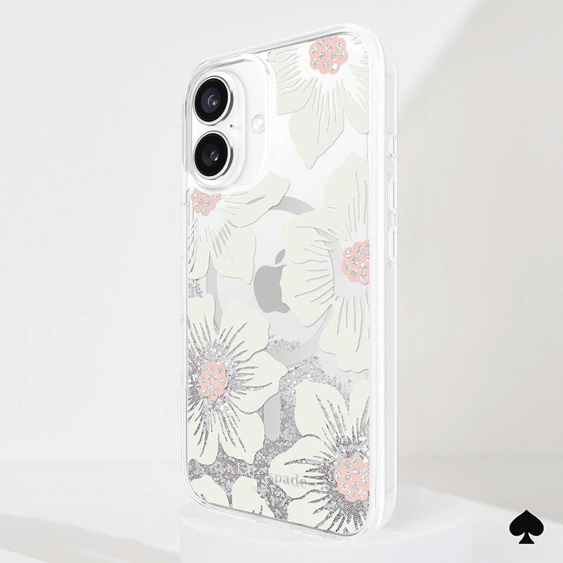 Kate Spade New York Liquid Glitter MagSafe - Dėklas, skirtas iPhone 16 (Hollyhock Floral)