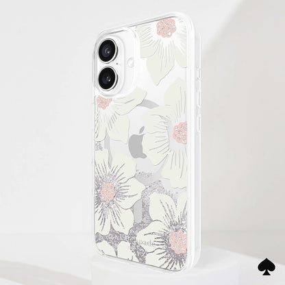 Kate Spade New York Liquid Glitter MagSafe - Dėklas, skirtas iPhone 16 (Hollyhock Floral)
