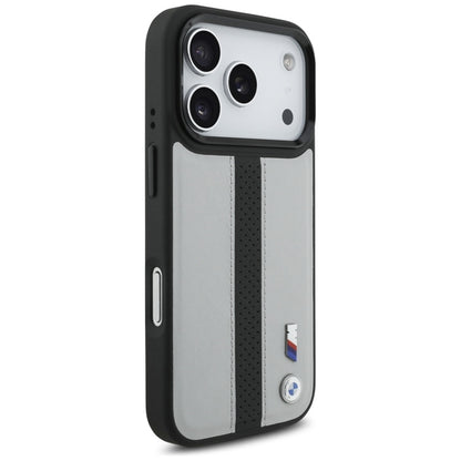 BMW M perforuota juostelės logotipas MagSafe - iPhone 17 Pro dėklas (pilkas)