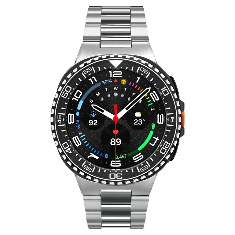 Spigen Bezel Tune Pro Diver - Dėklas / Apsauginis rėmelis, skirtas Samsung Galaxy Watch 8 Classic 46 mm (Sidabrinis)