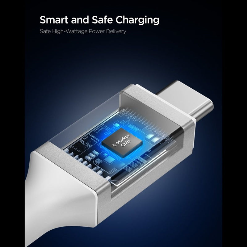 Spigen EB10020CC Essential – C tipo USB į C tipo USB PD laidas 100W 2m (baltas)