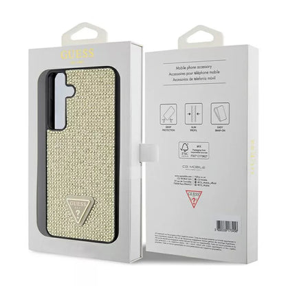 Guess Rhinestone Triangle – Dėklas Samsung Galaxy S24 (auksinis)