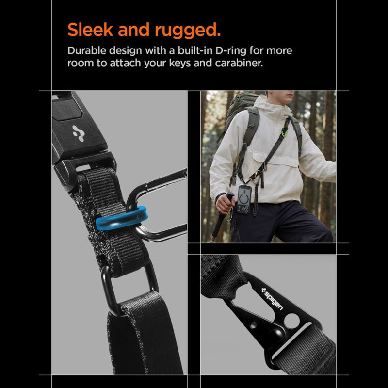 Spigen DA30M Dirželis Per Petį Crossbody – Universalus telefono dirželis / raištis (juodas)