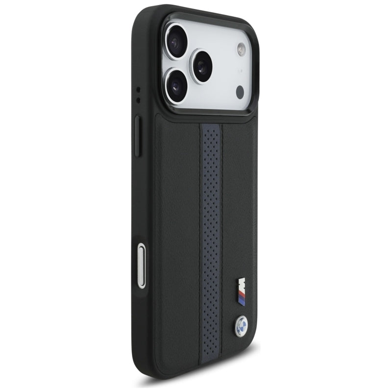 BMW M perforuotos juostelės logotipas MagSafe - iPhone 17 Pro Max dėklas (mėlynas)