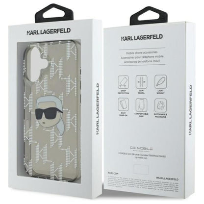 Karl Lagerfeld IML Karl Head Electroplated – dėklas, skirtas „iPhone 16“ (juodas)