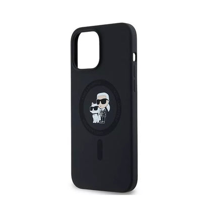 Karl Lagerfeld Silicone Karl & Choupette MagSafe – „iPhone 13 Pro Max“ dėklas (juodas)