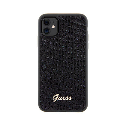 Guess Disco Metal Script – iPhone 11 dėklas (juodas)