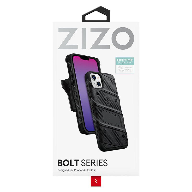 ZIZO BOLT serija – dėklas, skirtas „iPhone 14 Plus“ (juodas)