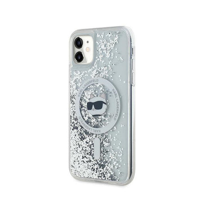 Karl Lagerfeld Liquid Glitter Choupette Head MagSafe – iPhone 11 dėklas (skaidrus)