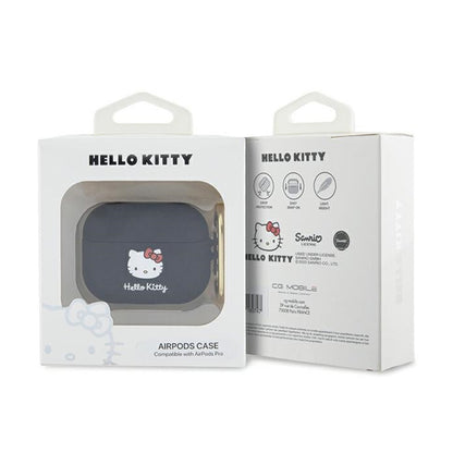 Hello Kitty silikoninis 3D dėklas su kačiuko galva – dėklas, skirtas „AirPods Pro“ (juodas)