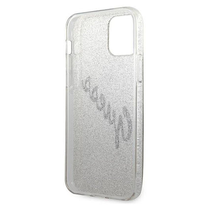 Guess Glitter Gradient Script – iPhone 12 mini dėklas (auksinis)