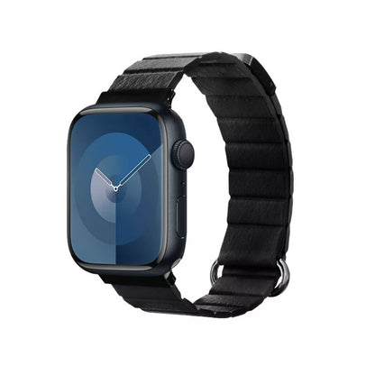 Crong Eclipse – Odinis magnetinis dirželis, skirtas Apple Watch 44/45/46/49 mm (juoda)