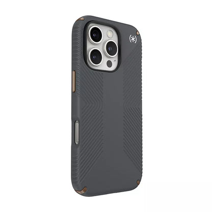 Speck Presidio2 Grip – Dėklas, skirtas „iPhone 16 Pro“ („Charcoal Grey“ / „Cool Bronze“ / „White“)