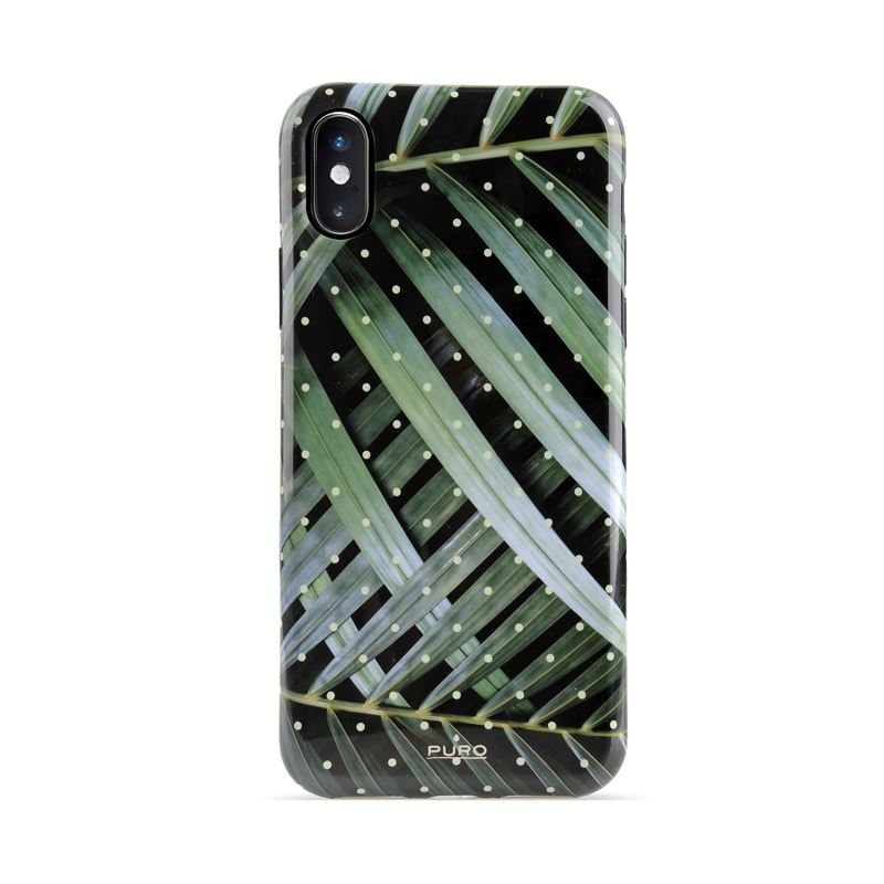 PURO Glam Tropical Leaves - dėklas, skirtas iPhone Xs / X (Brilliant Leaves)
