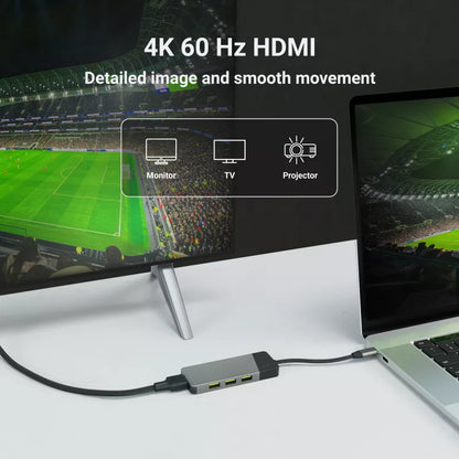 Green Cell - Dokavimo stotelė HUB USB-C HDMI 4K DEX SD ir MicroSD kortelių skaitytuvas USB 3.1