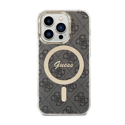 Guess 4G MagSafe – dėklas, skirtas iPhone 15 Pro (juodas)