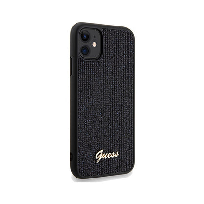 Guess Disco Metal Script – iPhone 11 dėklas (juodas)
