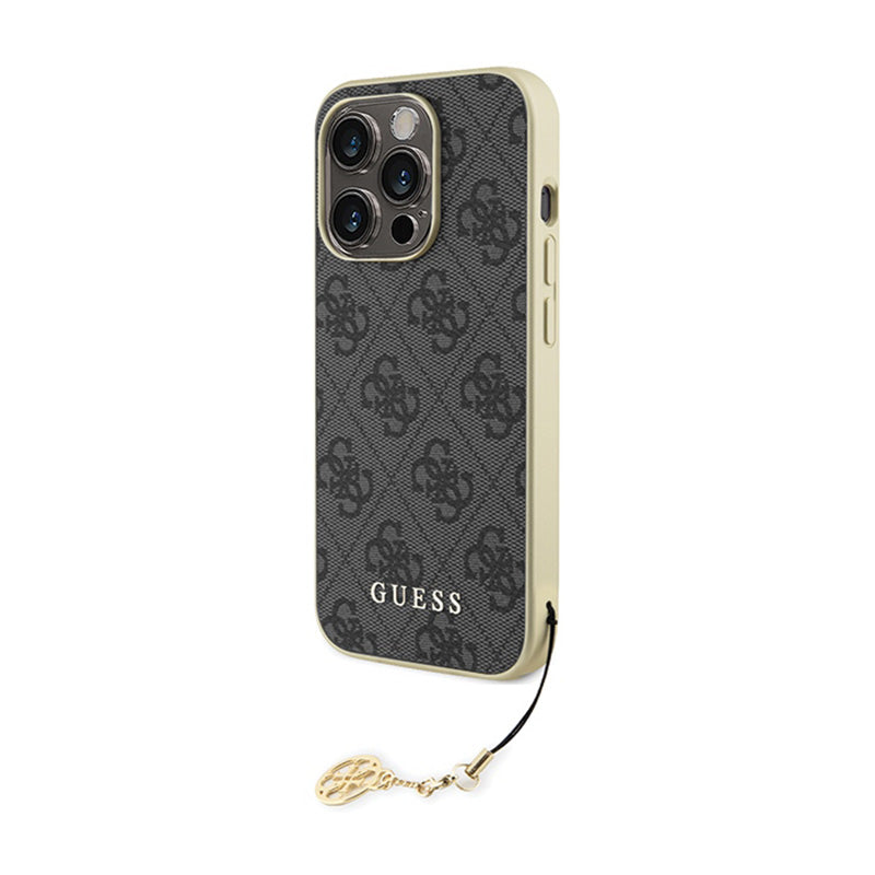 Guess 4G Charms Collection - iPhone 15 Pro dėklas (pilkas)