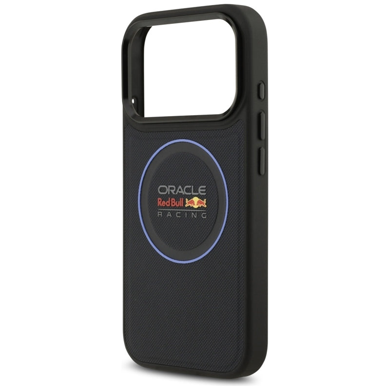 Red Bull Mėlyno Tinklelio Ir Metalo Mygtukų MagSafe dėklas - iPhone 17 Pro (Tamsiai Mėlynas)