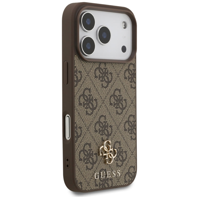 Guess 4G Small 4G ir Classic MagSafe dėklas iPhone 17 Pro (rudos spalvos)