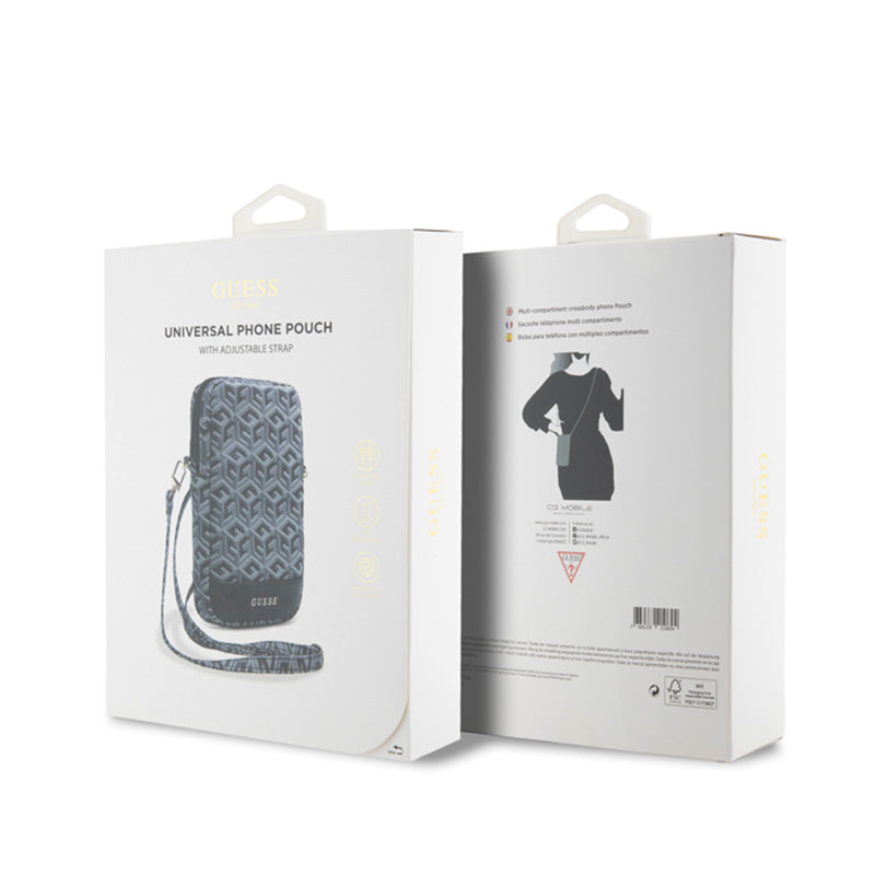 Guess Zip GCube Bottom Stripe - Telefono krepšys (juodas)
