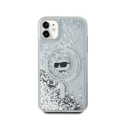 Karl Lagerfeld Liquid Glitter Choupette Head MagSafe – iPhone 11 dėklas (skaidrus)