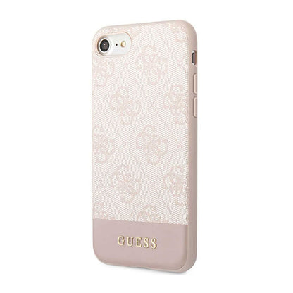 Guess 4G Bottom Stripe Collection – dėklas, skirtas iPhone SE (2022/2020) / 8 / 7 (rožinis)