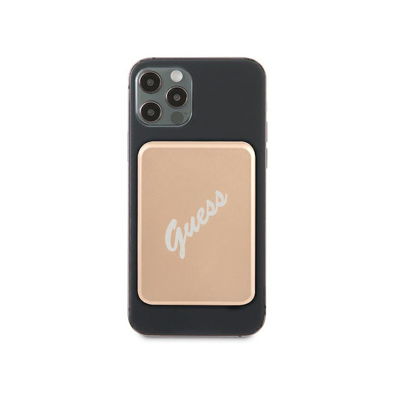 Guess magnetinis belaidis maitinimo blokas „Vintage“ – 3000 mAh „MagSafe“ indukcinis maitinimo blokas (auksinis)