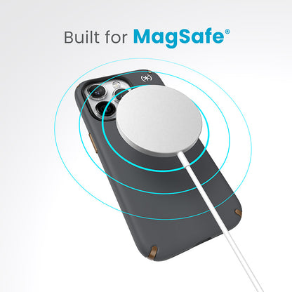 Speck Presidio2 Pro Magsafe - iPhone 15 Pro dėklas (anglies pilka / vėsi bronza / balta)