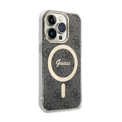 Guess 4G MagSafe – dėklas, skirtas iPhone 15 Pro (juodas)