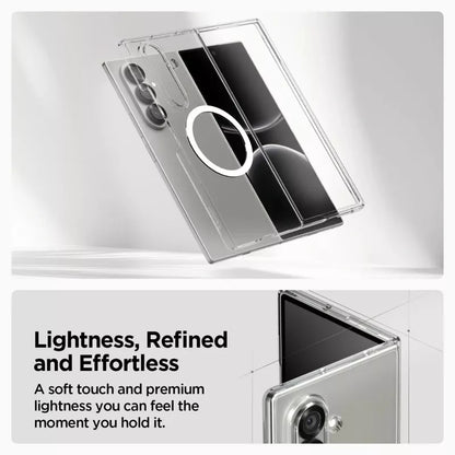 Spigen Airskin Mag MagSafe dėklas Samsung Galaxy Z Fold 7 (Skaidrus/Baltas)