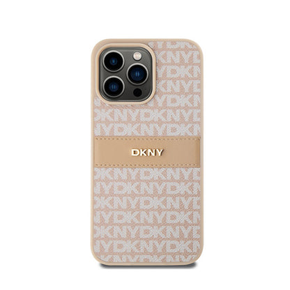 DKNY odinis „Mono Stripe & Metal Logo“ dėklas „iPhone 15 Pro Max“ (rožinis)