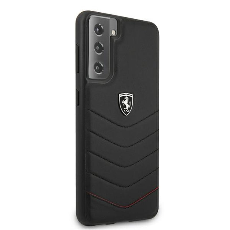 Ferrari Off Track Quilted – dėklas Samsung Galaxy S21+ (juodas)