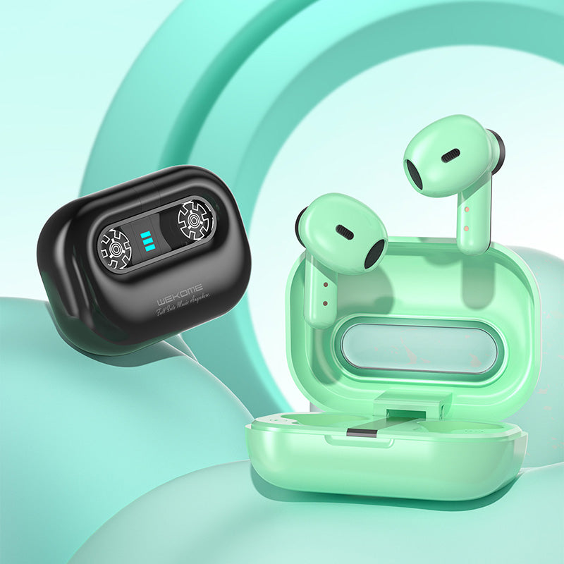 WEKOME VA06 Vanguard Series - „Bluetooth V5.2“ TWS belaidės ausinės su įkrovimo dėklu (žalia)