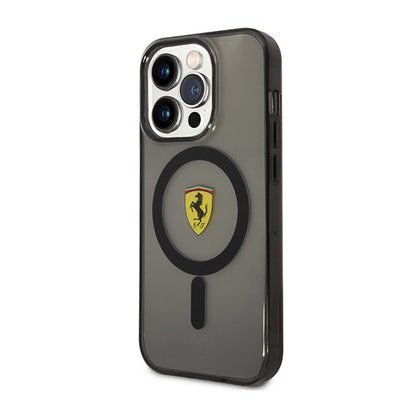 Ferrari Translucent MagSafe – dėklas, skirtas iPhone 14 Pro (juodas)