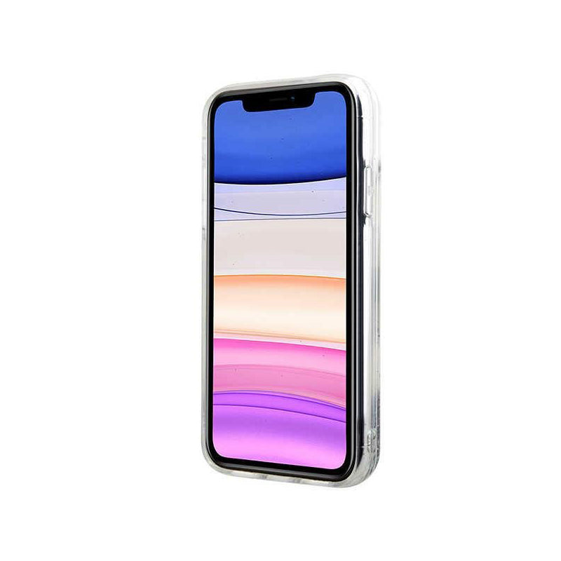 Karl Lagerfeld Liquid Glitter NFT Choupette Head – dėklas iPhone 11 (sidabras)