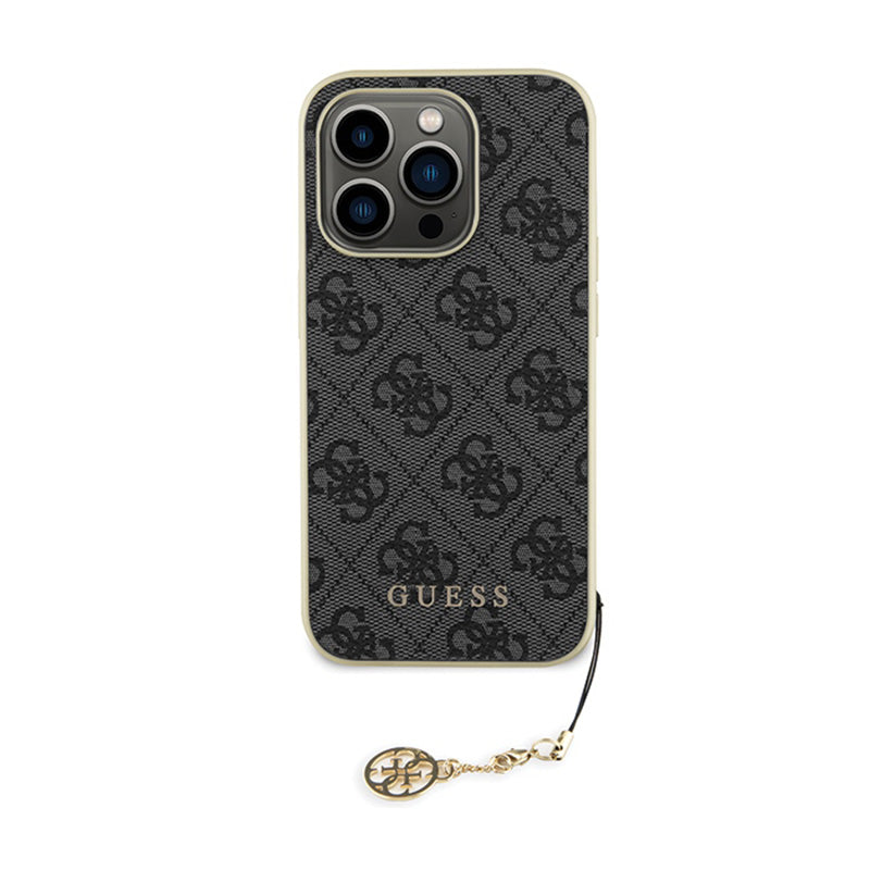 Guess 4G Charms Collection - iPhone 15 Pro dėklas (pilkas)