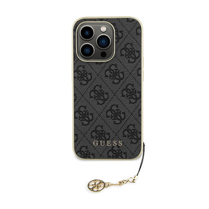 Guess 4G Charms Collection - iPhone 15 Pro dėklas (pilkas)
