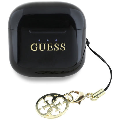 Guess Glossy Effect Printed Classic Logo & Charm - TWS Bluetooth ausinės + įkrovimo dėklas (juodas)