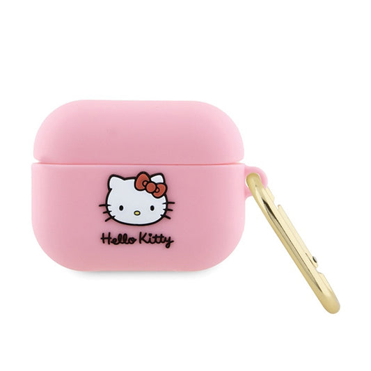 Hello Kitty silikoninis 3D Kitty galvutės dėklas, skirtas „AirPods Pro“ (rožinis)